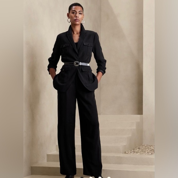 NWT! Banana Republic Black Drapey Wide-Leg Pant - Multiple Sizes - Picture 1 of 6